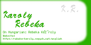 karoly rebeka business card